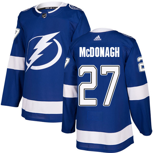 Adidas Men Tampa Bay Lightning #27 Ryan McDonagh Blue Home Authentic Stitched NHL Jersey->tampa bay lightning->NHL Jersey